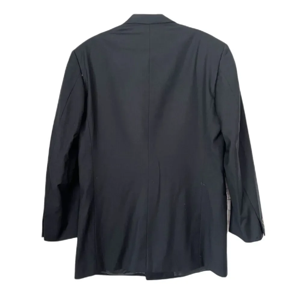 Ermenegildo Zegna Black 100% Wool Button Up Blazer Jacket   Mens Size 50L US 40L